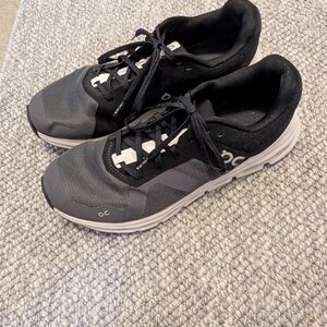 On Running Black and Gray Athletic Shoes